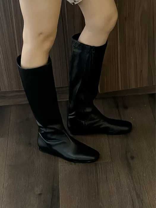 Сапоги Zara из натуральной кожи, внутри замш осенние