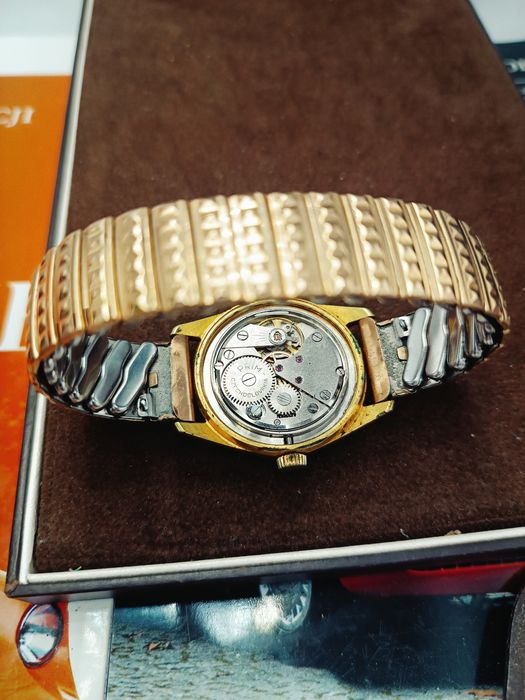 Zegarek prim mechaniczny pozłacany au Czechosłowacja