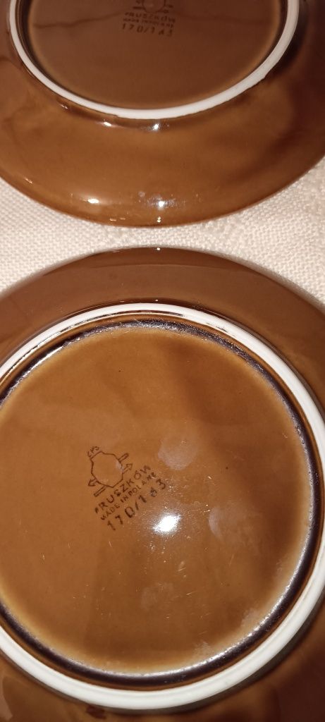 Talerz deserowy bakterie porcelit Pruszków prl