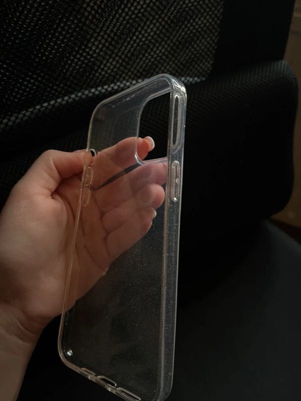 Etui iPhone 12 pro max przeźroczyste z brokat błysk [raz założone]