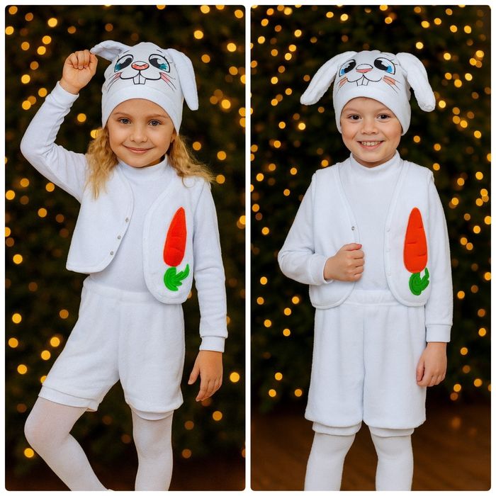 Новорічний карнавальний костюм зайчик, зайка, кролик