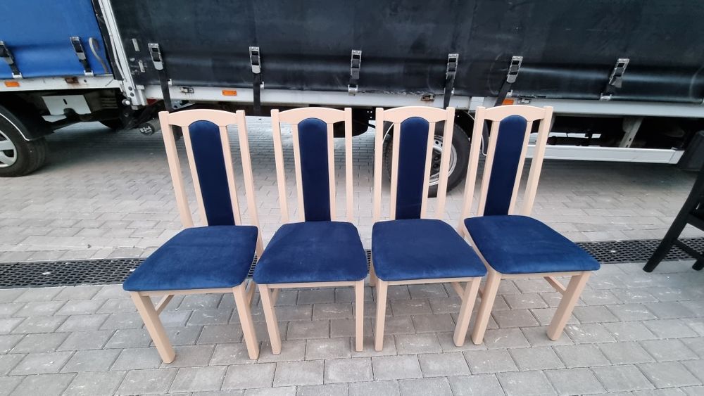 Nowe: Stół 70x120 + 4 krzesła, sonoma + granatowy , dostawa cała PL