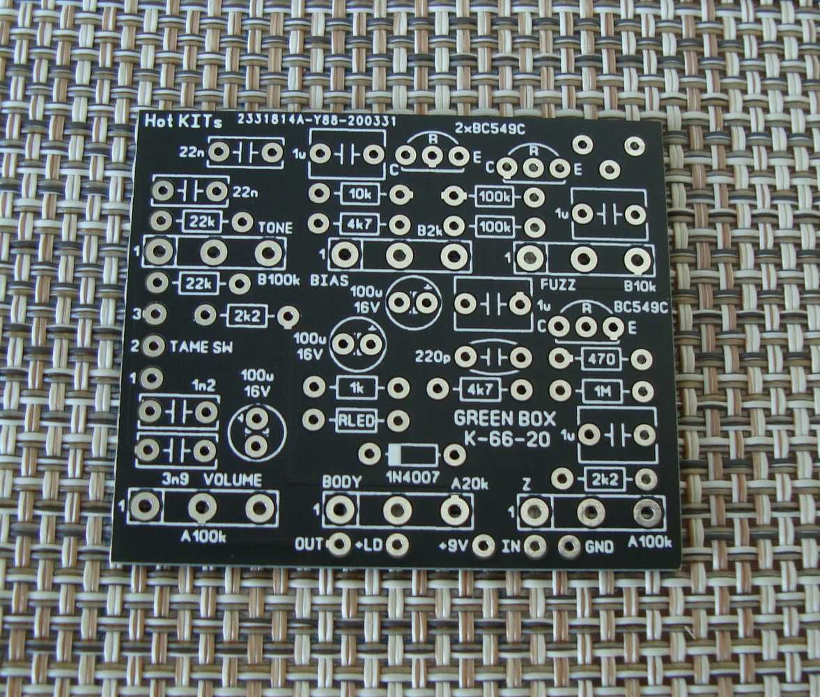 Płytka PCB DIY - fuzz do gitary elektrycznej (MI Audio G.I. Fuzz)