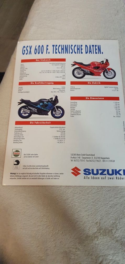 Prospekt Suzuki GSX 600 F