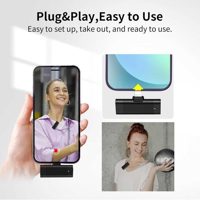 X2 Microfones de lapela sem fios para iPhone