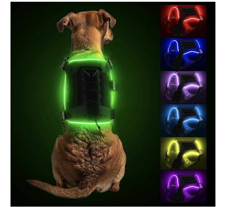 Szelki dla psa z podświetleniem akumulatorowe szelki dla psa LED