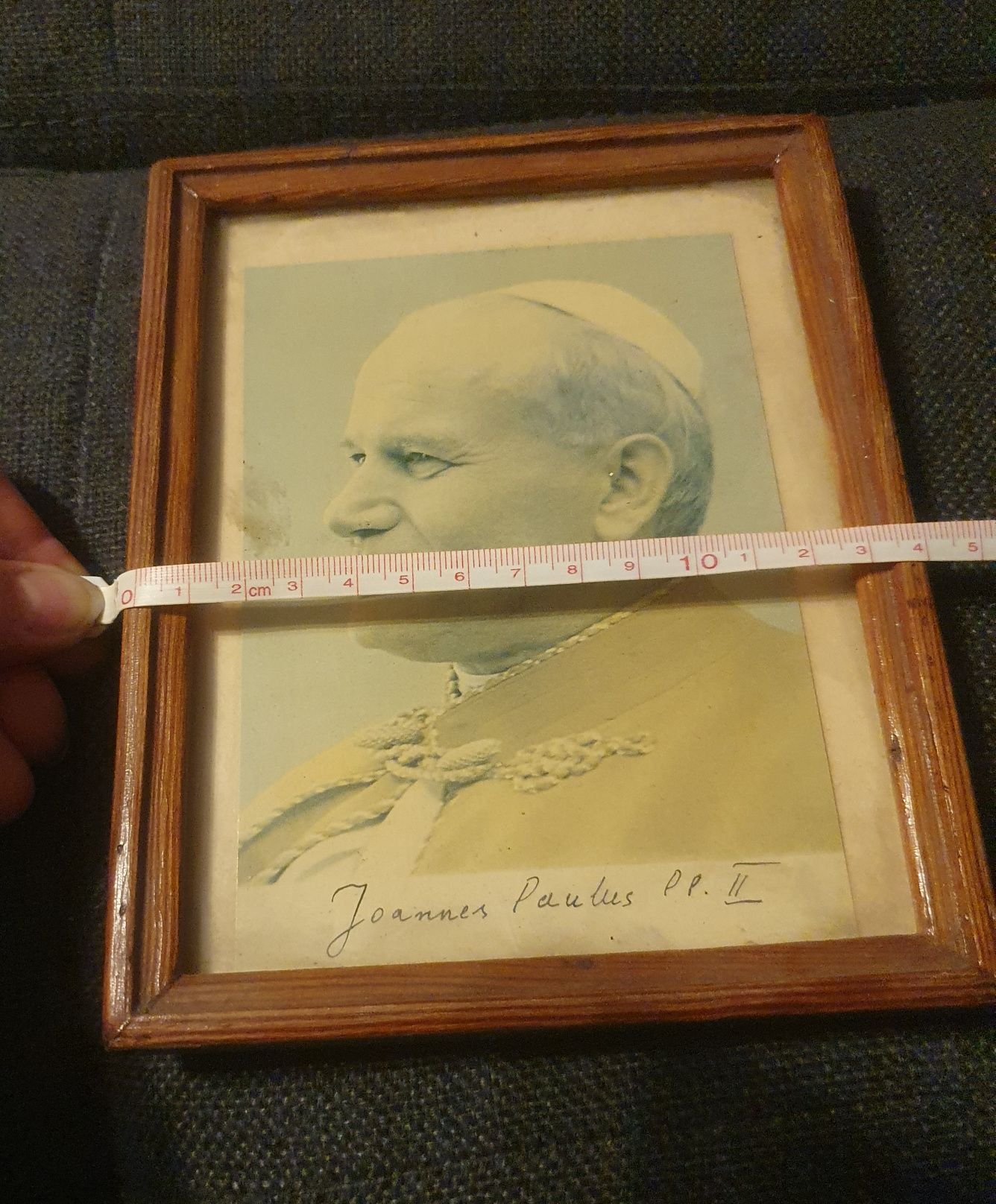Stary obrazek w ramce Jan Paweł II