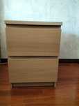 Malm Cómoda c/2 gavetas, chapa de carvalho c/velatura branca IKEA