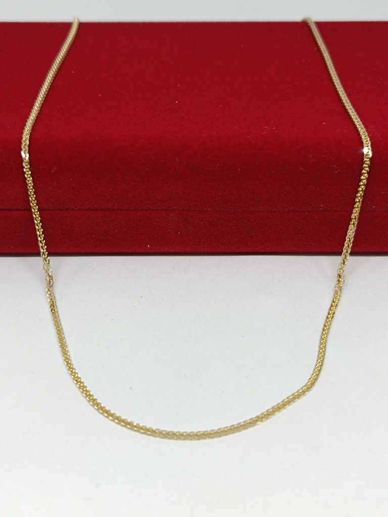 Złoty łańcuszek pancerka dł.50cm, złoto 585