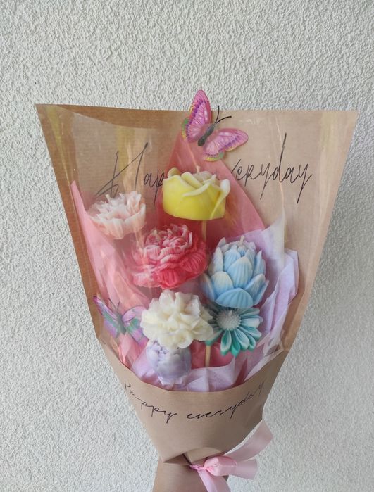 Bukiet świec sojowych Wiosna Flower box