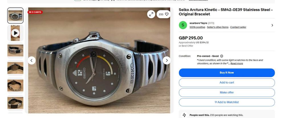 Часы Seiko Arctura Kinetic - 5M42-0E39