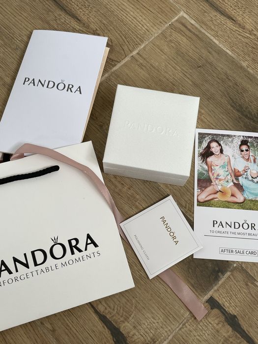 Pandora срібний кулон з рожевим серцем