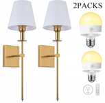 Elegancki Zestaw 2x Złote Lampy Ścienne z Kloszami KINKIETY