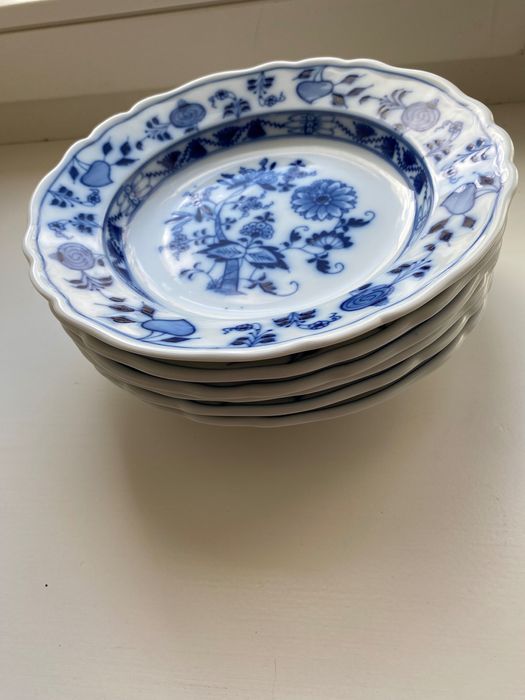 6 szt Meissen Miśnia talerz cebulowy obiadowy 22,6 cm