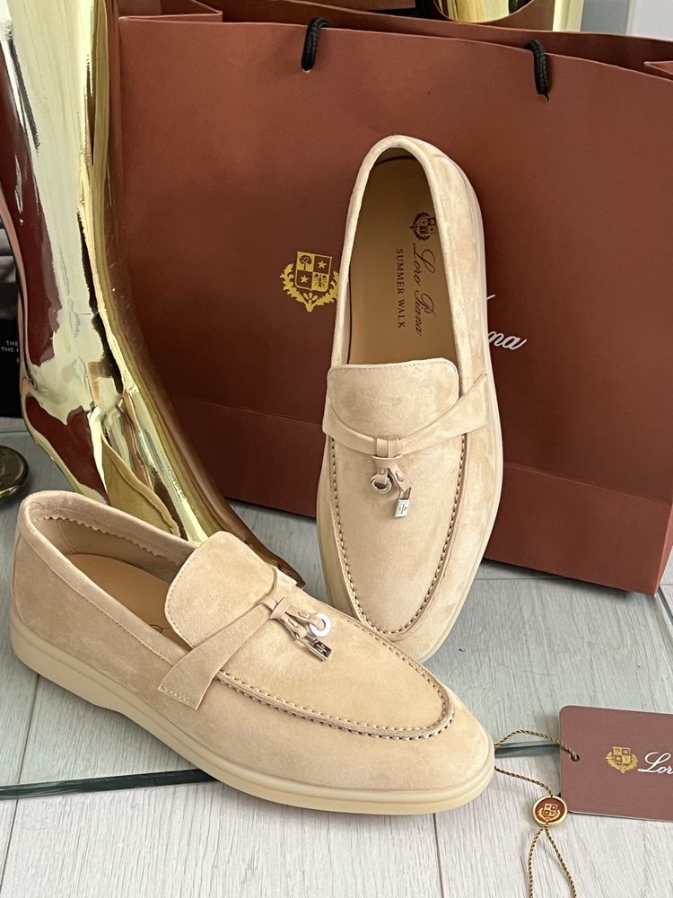 Лофери бежеві Loro Piana Summer Walk lux 1:1 лофери LP лоро пиана беж