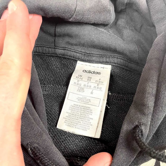 Adidas hoodie czarna bluza z kapturem z nadrukiem 90s y2k streetwear