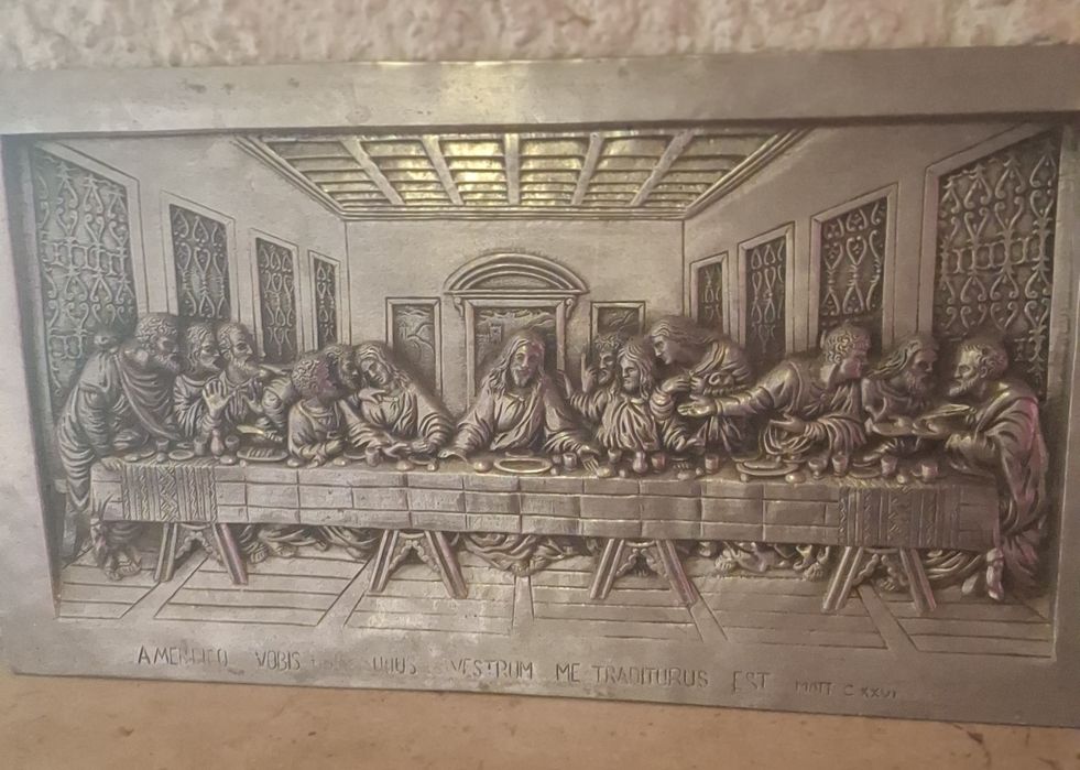 Última Ceia de Cristo em estanho