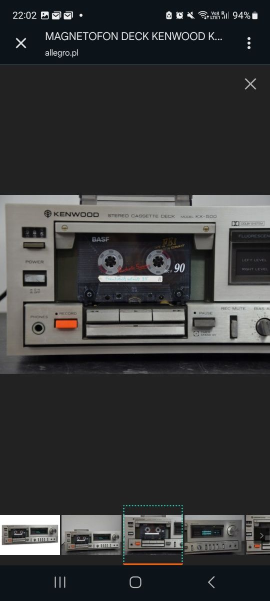 KENWOOD KX-500 Magnetofon Deck SUPER OKAZJA Silver