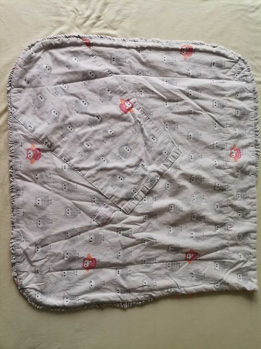 Rożek kołderka niemowlęca w sowy