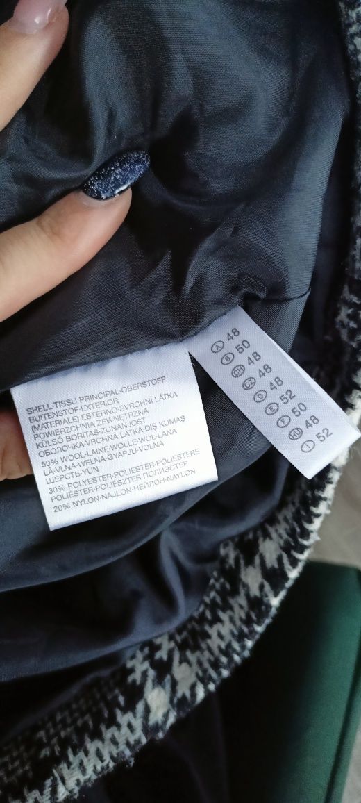 Płaszczyk r48/50 C&A zimowy wełniany