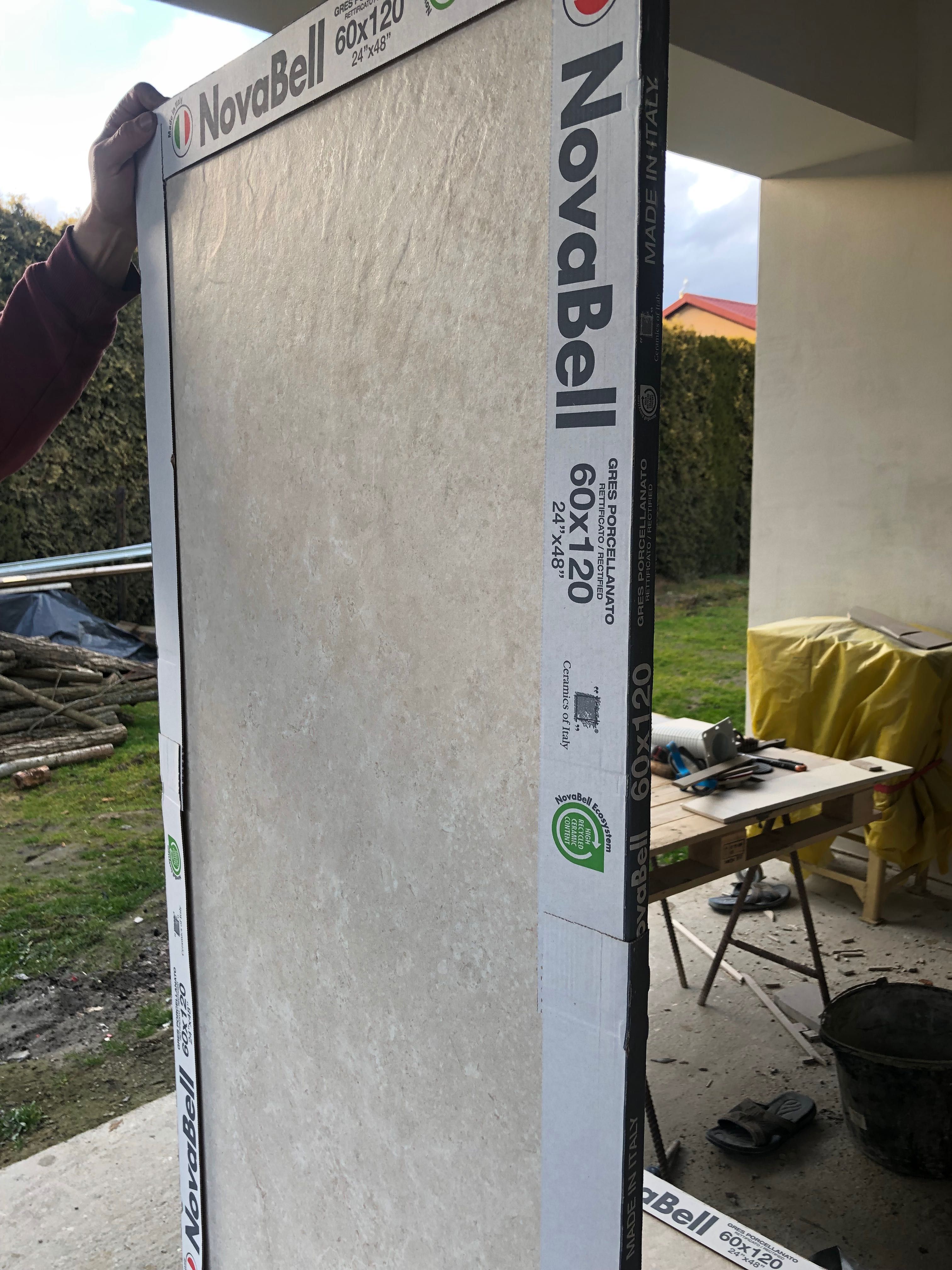 Płytka gresowa 120x60 landstone raw white