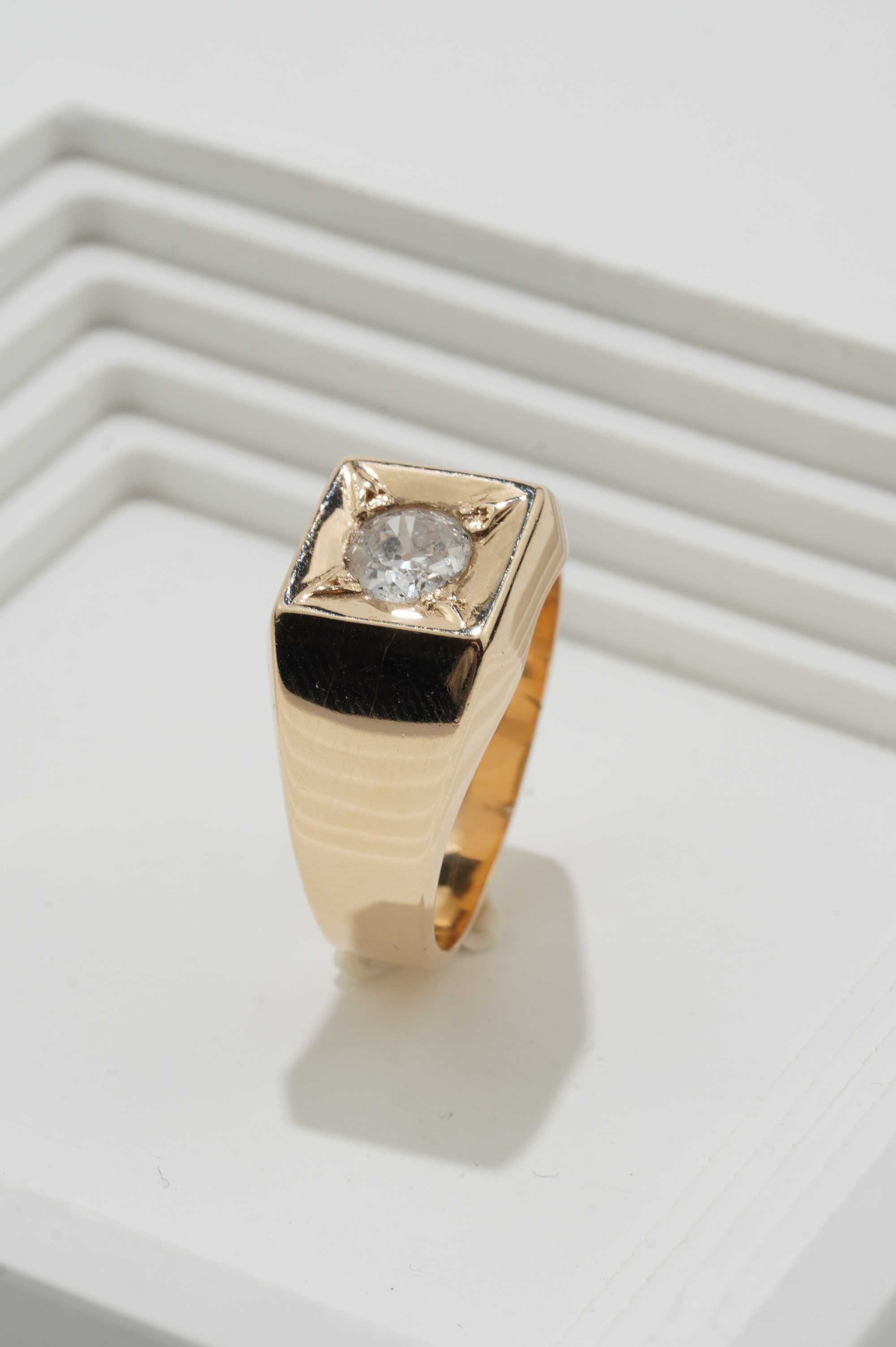 Złoty Sygnet męski z Brylantem 14K 10.04g