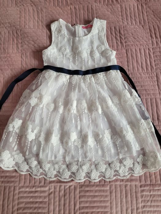Elegancka sukienka dla dziewczynki chrzciny impreza r. 110/116