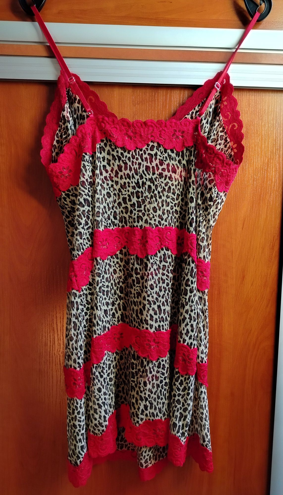 Śliczna Duża Koszulka Nocna w panterkę 2XL stan idealny
