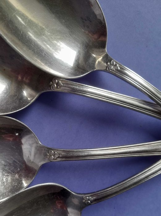 Sztućce Łyżki Stołowe Wellner Plater Model Mozzart Posrebrzane 90_5szt