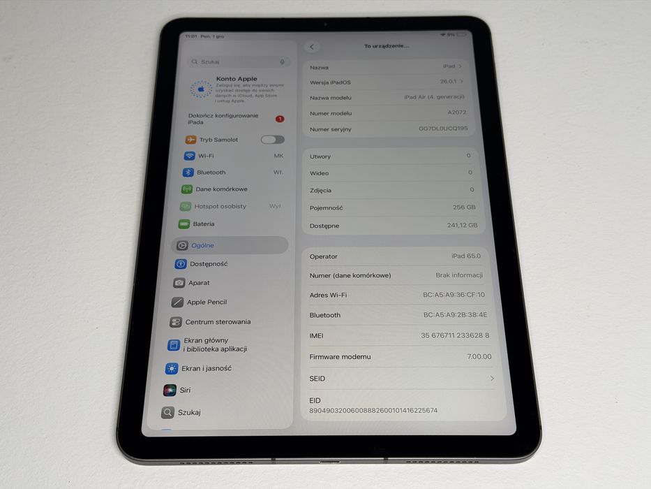 iPad Air 4 (A2072) - 256GB - Cellular (LTE) - faktura VAT 23%