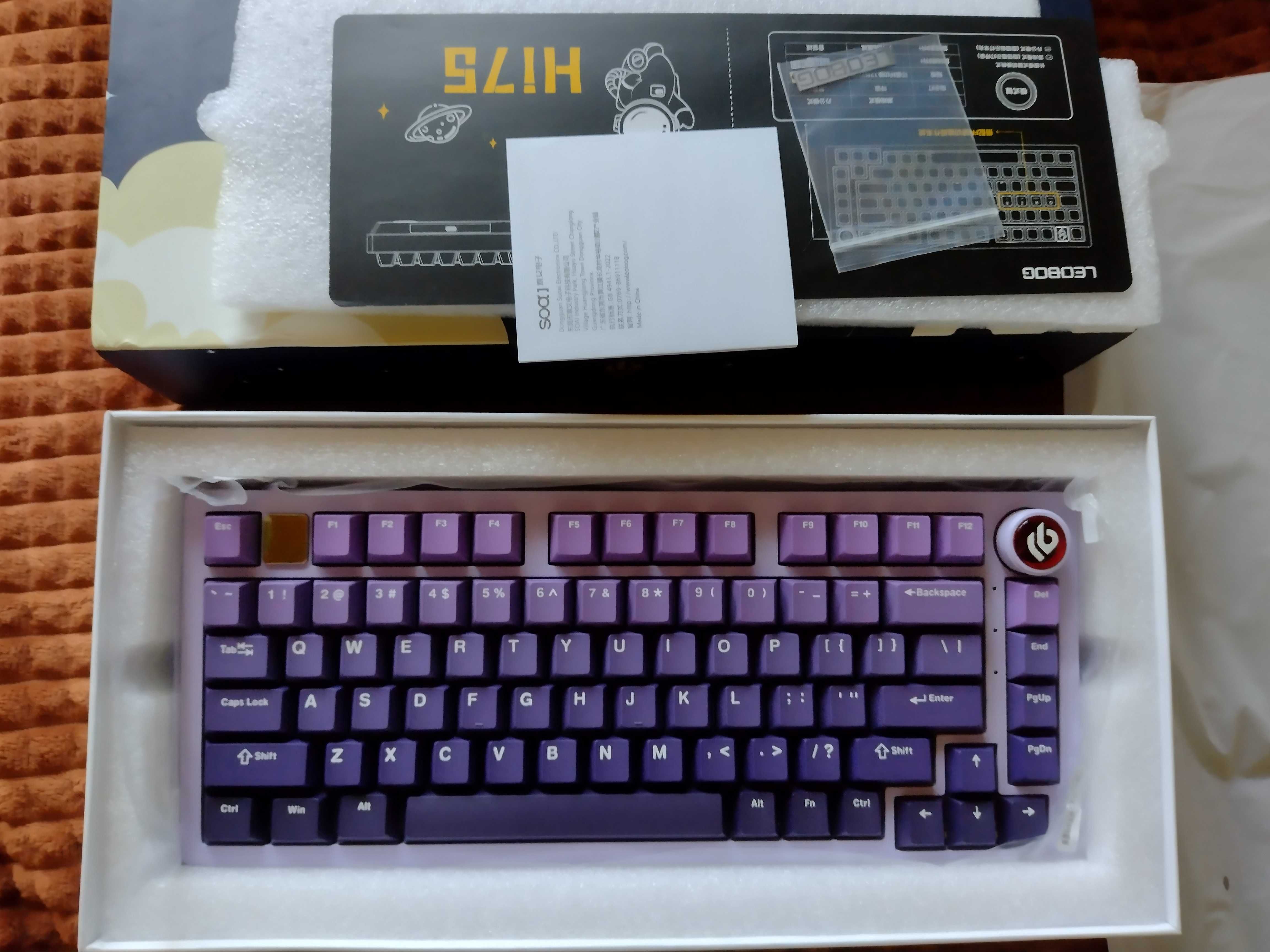 Klawiatura mechaniczna custom Leobog Hi75% Akko Gradient Red, Purple