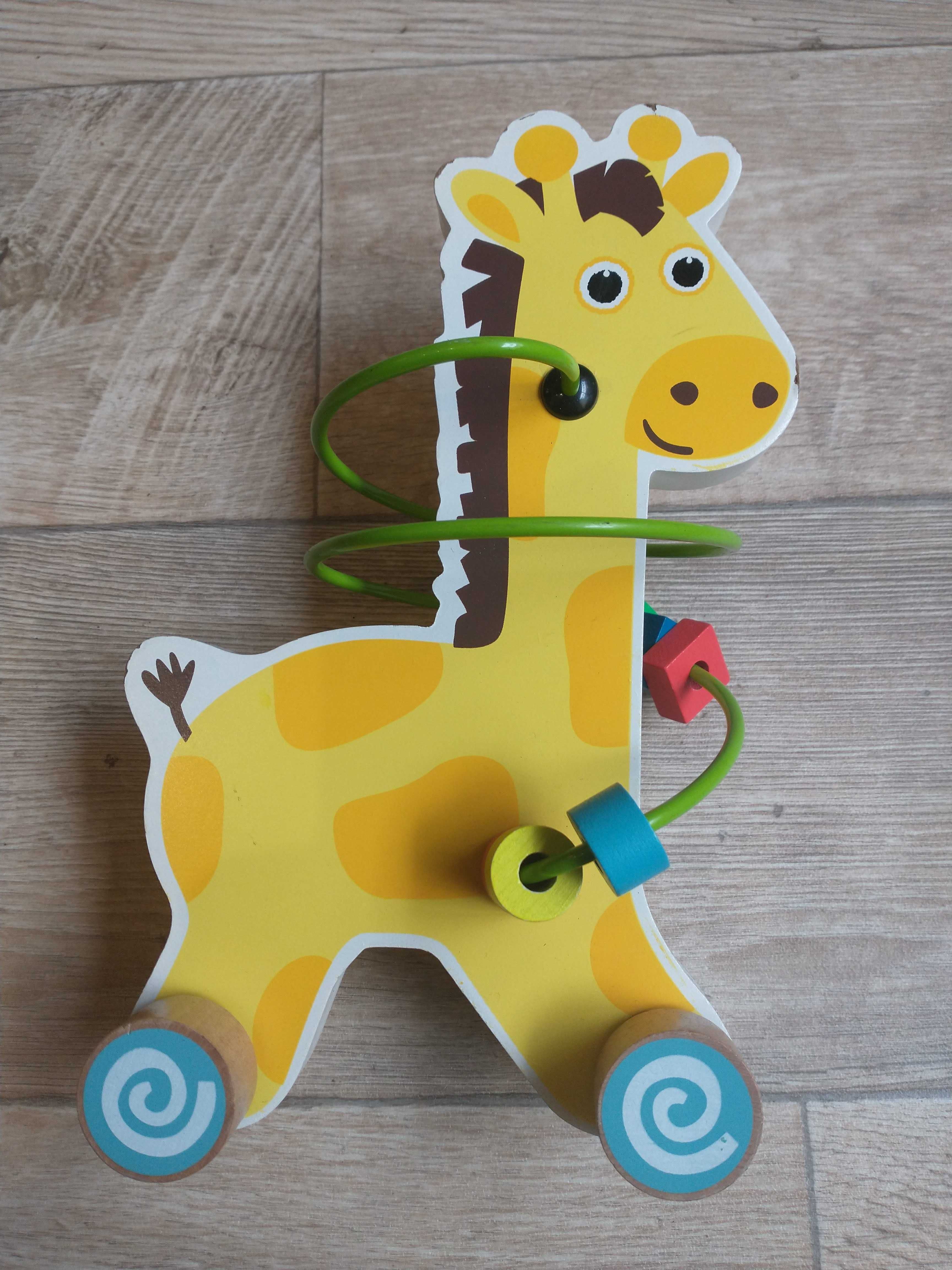 Zabawka edukacyjna żyrafa manualna drewno metal eko zręczność