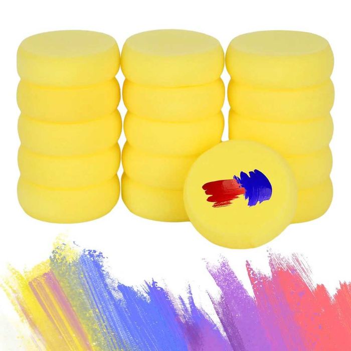 Zestaw 16 okrągłych gąbek do malowania 7 x 2,5 cm