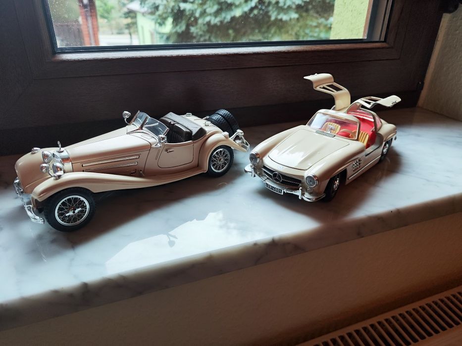 Mercedes 300sl i 500k 2 x burrago 1:18 muzeum Mercedes