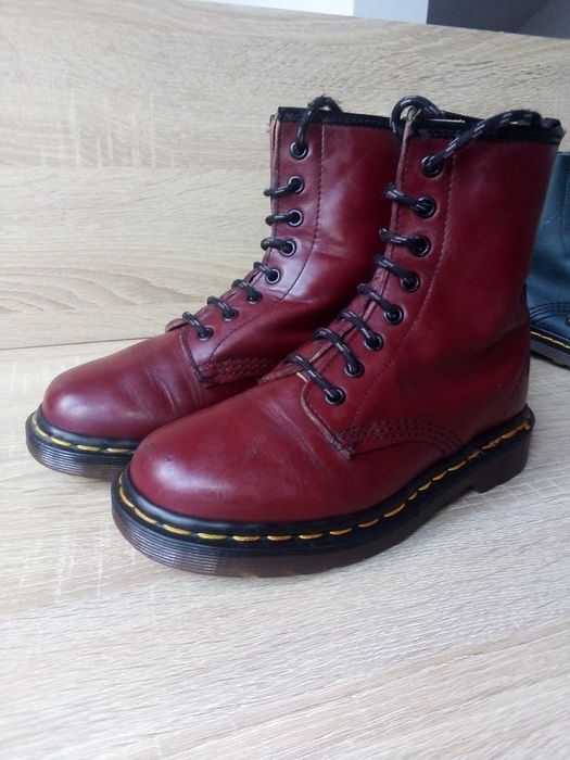 Martens 1460, made in england, cherry red