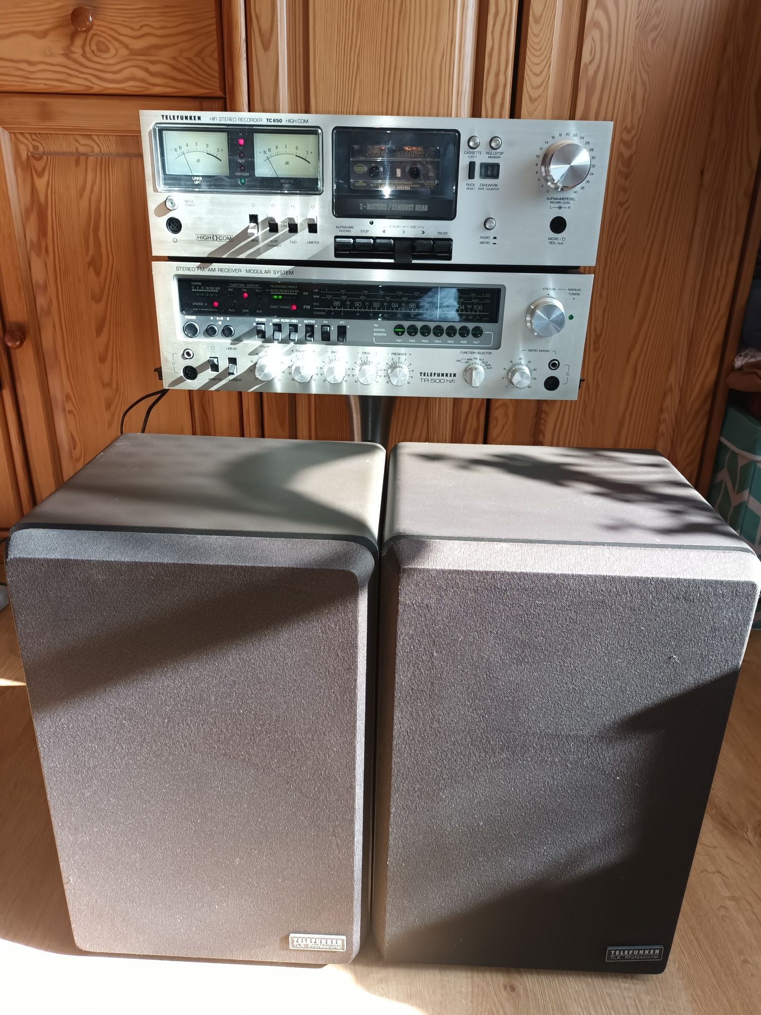 Zestaw HiFi Telefunken amplituner  TR500 Deck TC650 kolumny TLX22/4