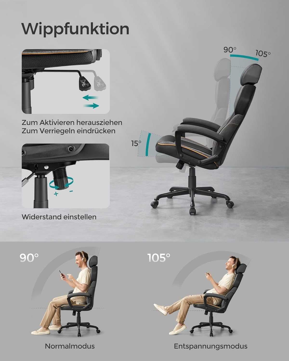 Nowe krzesło biurowe / gamingowe / fotel ergo / SONGMICS !6518!