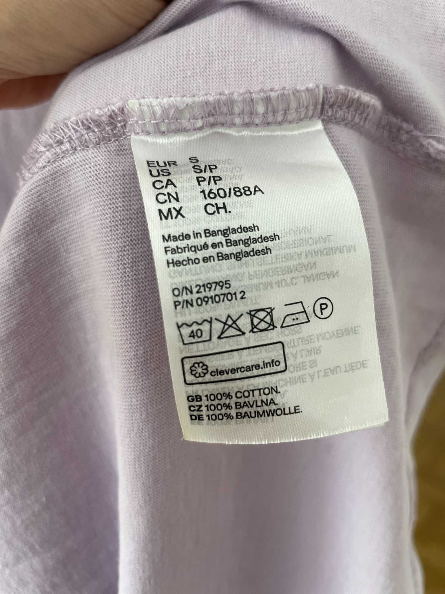 H&M sukienka wrzosowa liliowa babydoll falbana bufiaste rękawy S 36