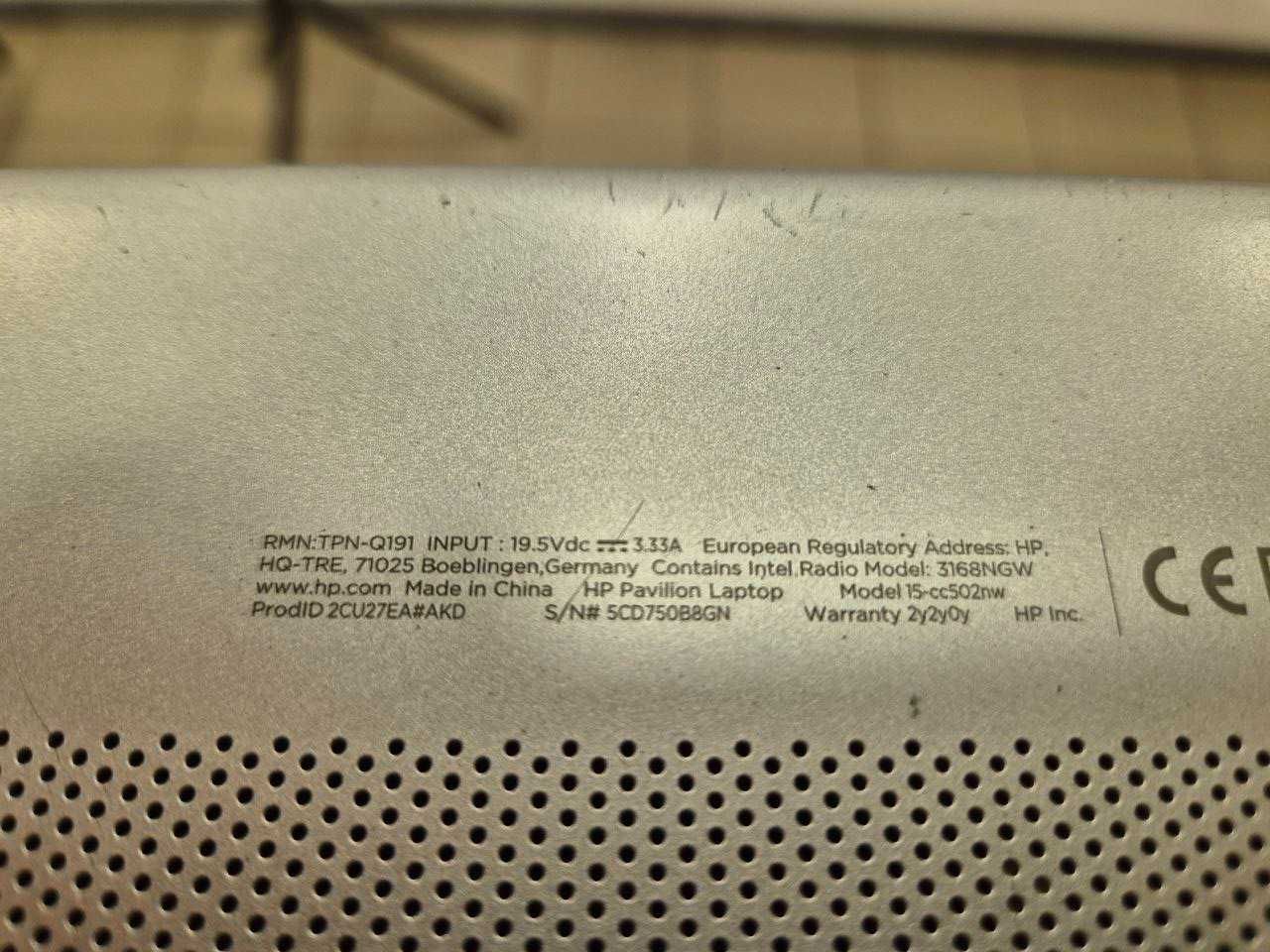 Ноутбук HP Pavilion 15-cc502nw (неробочий)