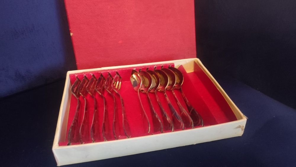 Sztućce deserowe posrebrzane