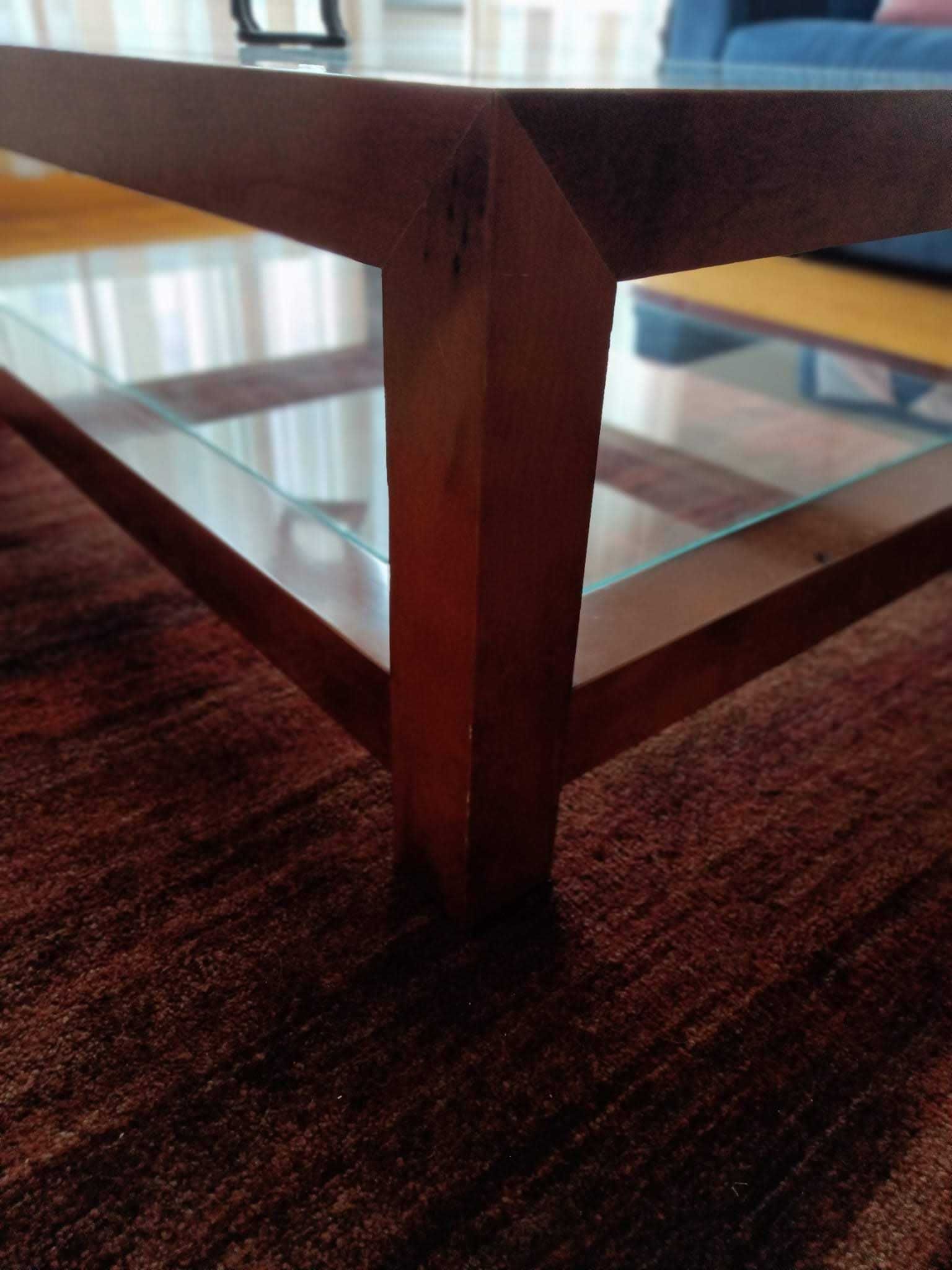 mesa de centro 8x80 com dois vidros