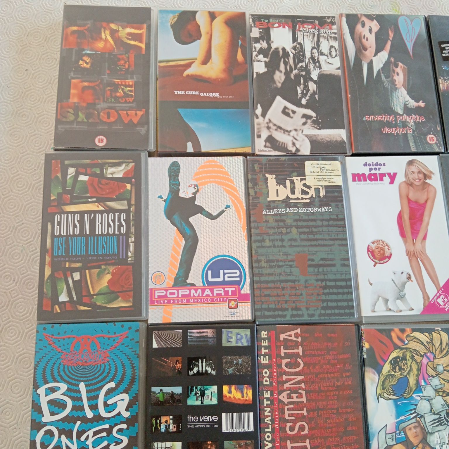 Vhs Metallica, Oásis, The Cure, U2 etc
