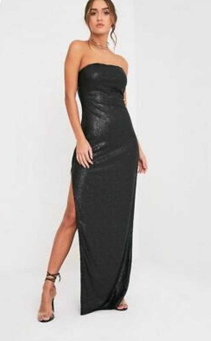Нарядное. вечернее длинное платье в пайэтки. разрезы prettylittlething