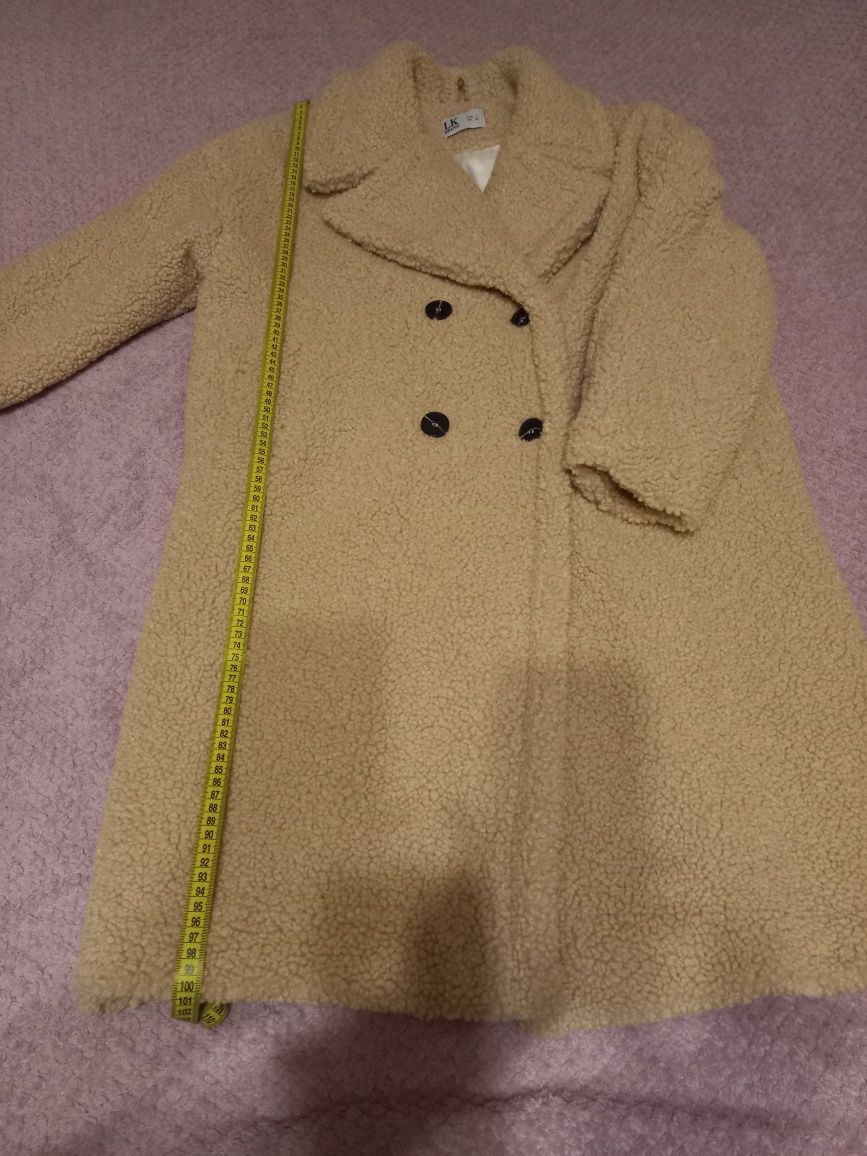 Пальто шуба тедди, размер 50, цвет - бежевый