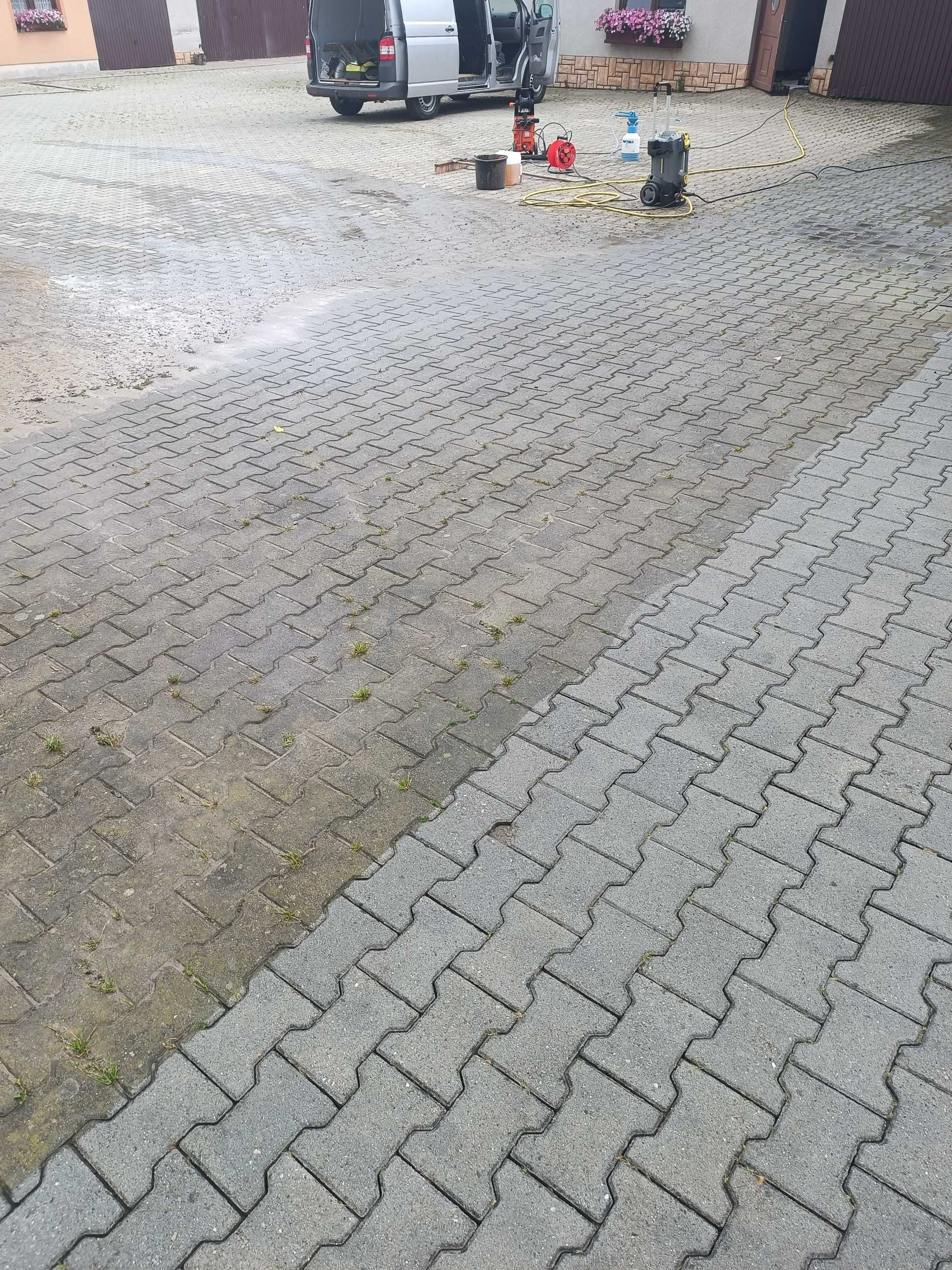 Mycie kostki brukowej, ogrodzeń, elewacji itp.