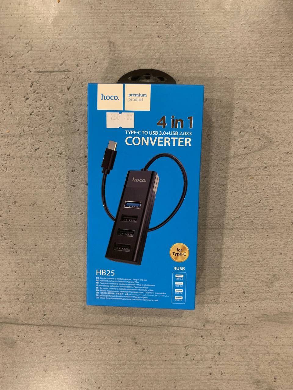 Конвертер,хаб Hoco HB25 Type-c to USB 3.0