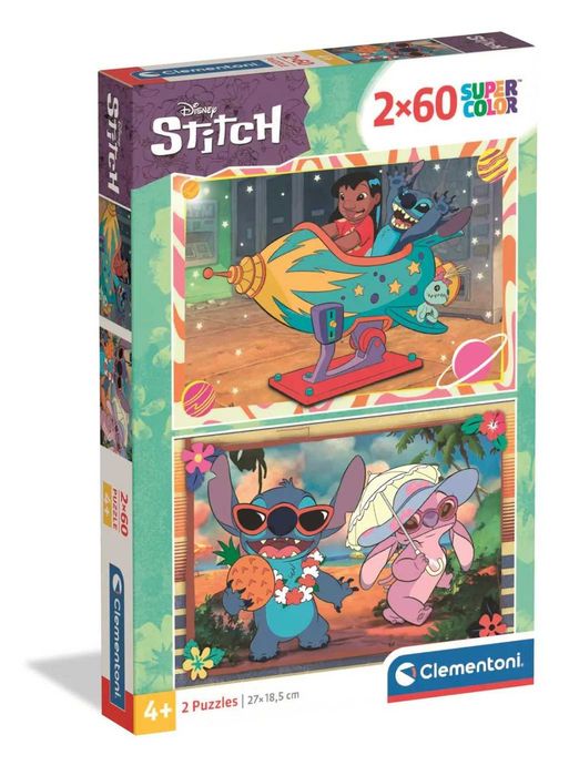 Puzzle Clementoni Disney Stitch Galactic SuperColor 27x18,5cm 2x60 pcs