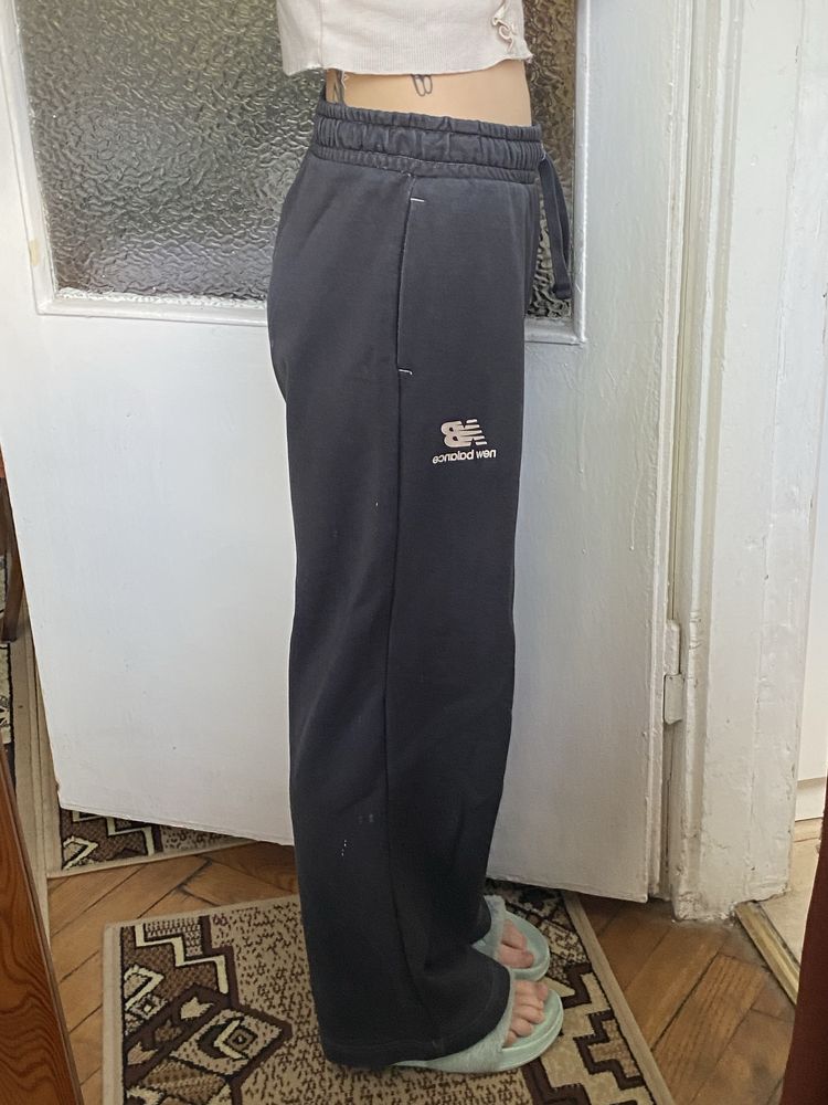spodnie dresowe szeroka nogawka dzwony baggy new balance vintage