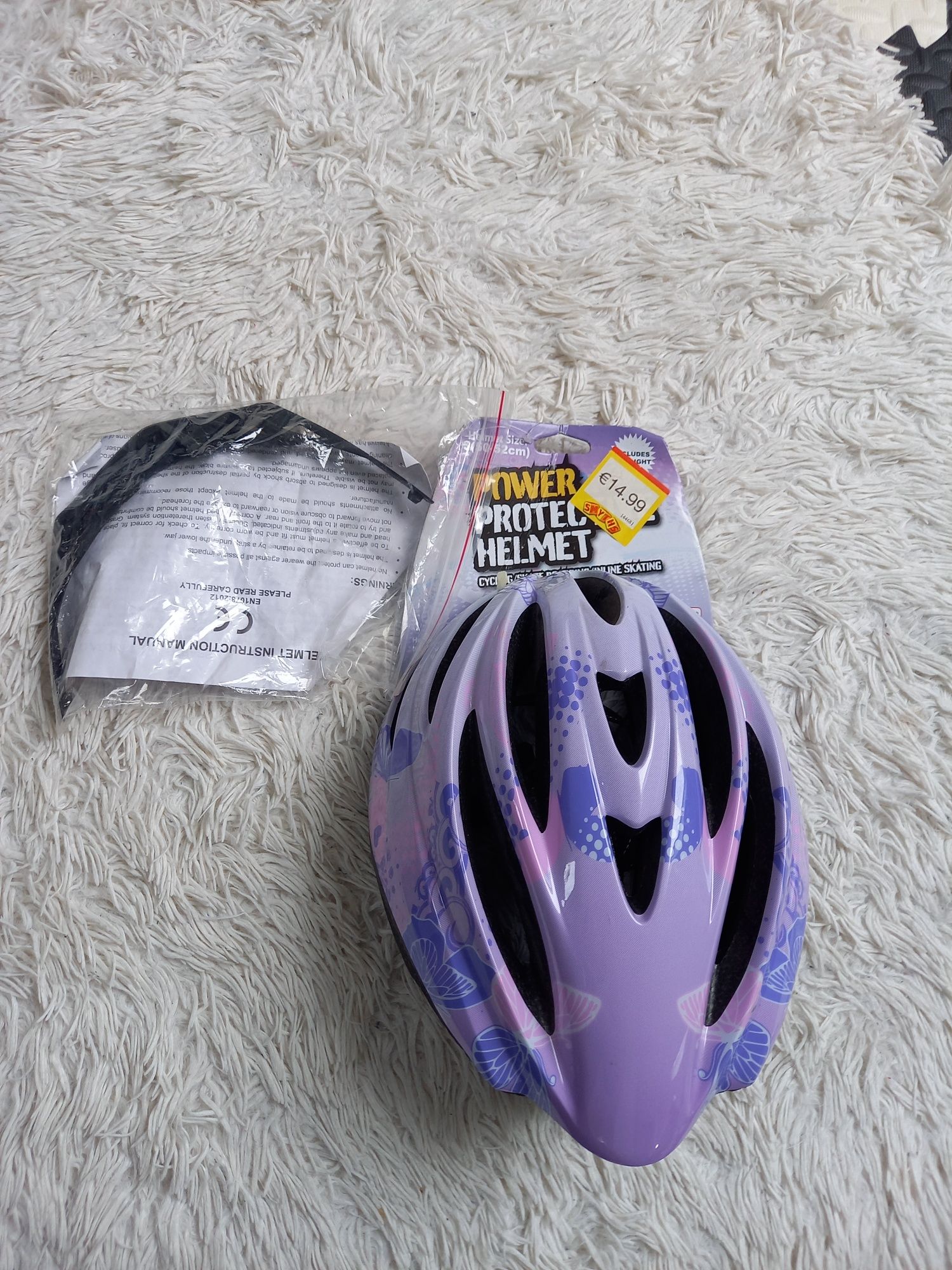 Kask rowerowy fioletowo-różowy rozmiar S (50-52cm)