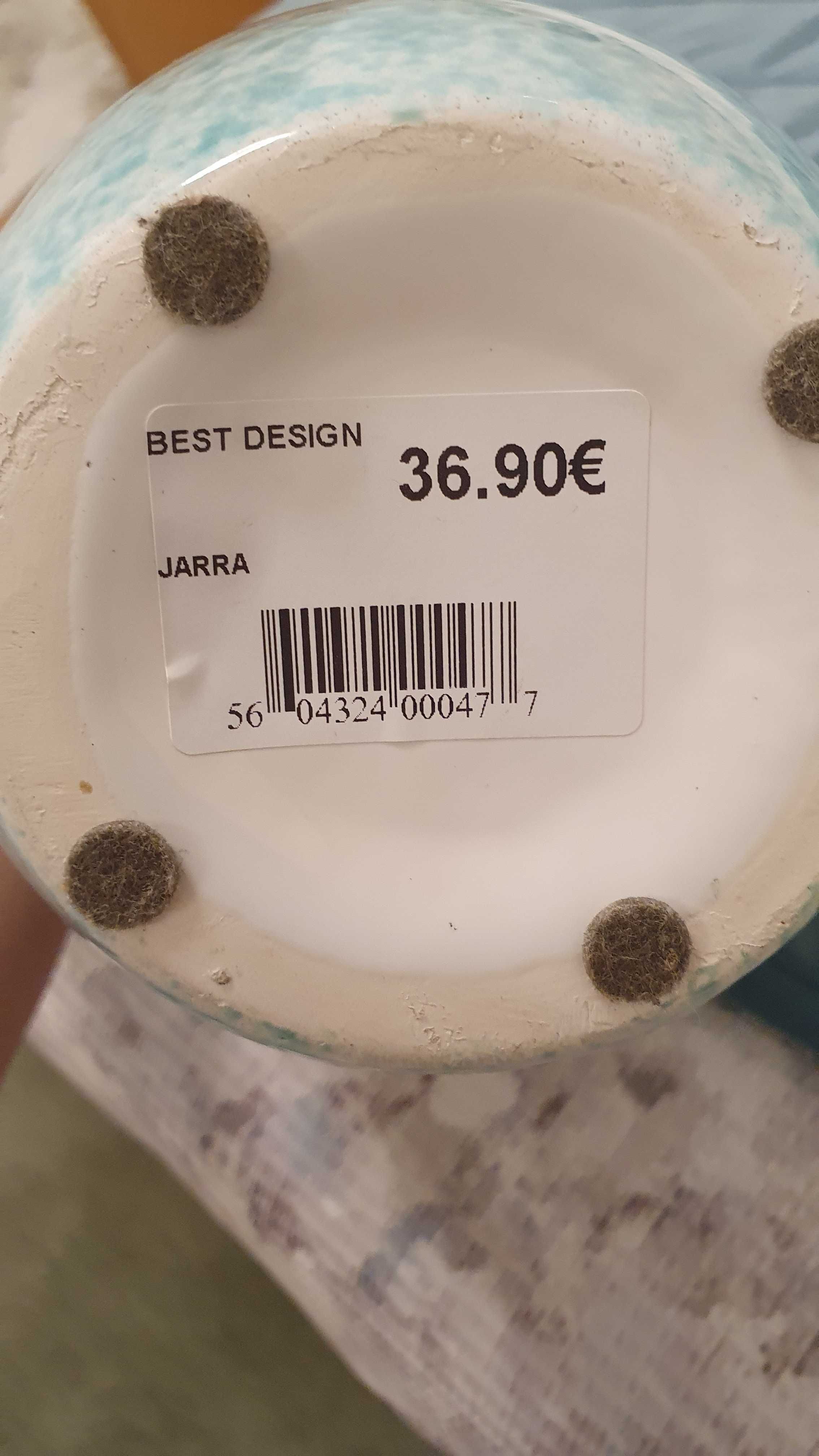 Conjunto Jarra/Floreira em tons branco e verde